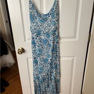 Alice + Olivia White and Blue Floral Maxi Dress